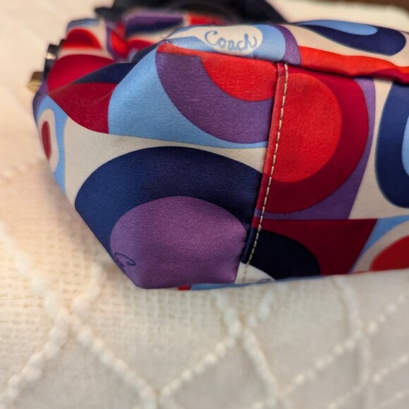 Coach Madison Scarf Satin Graphic Op Art Resort Mini Handbag J0882-42177 - Picture 8 of 16
